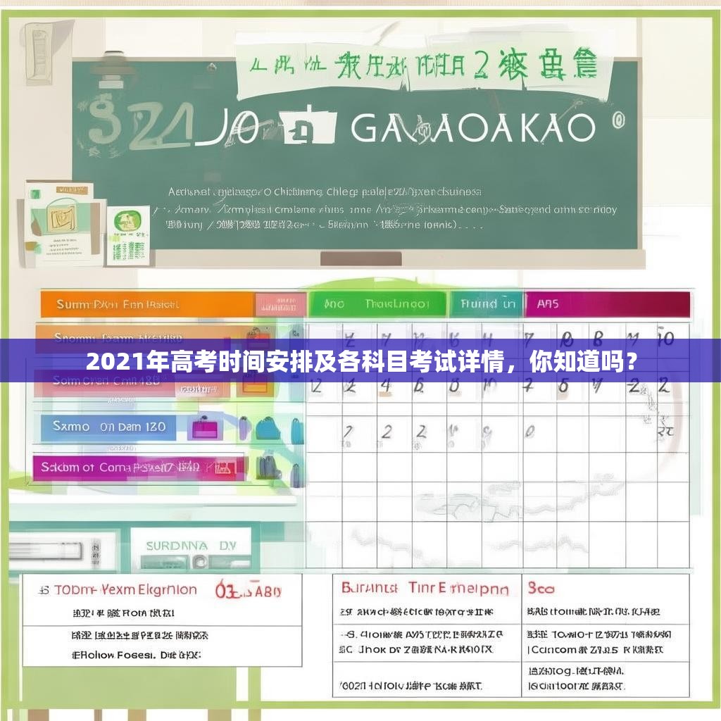 2021年高考时间安排及各科目考试详情，你知道吗？