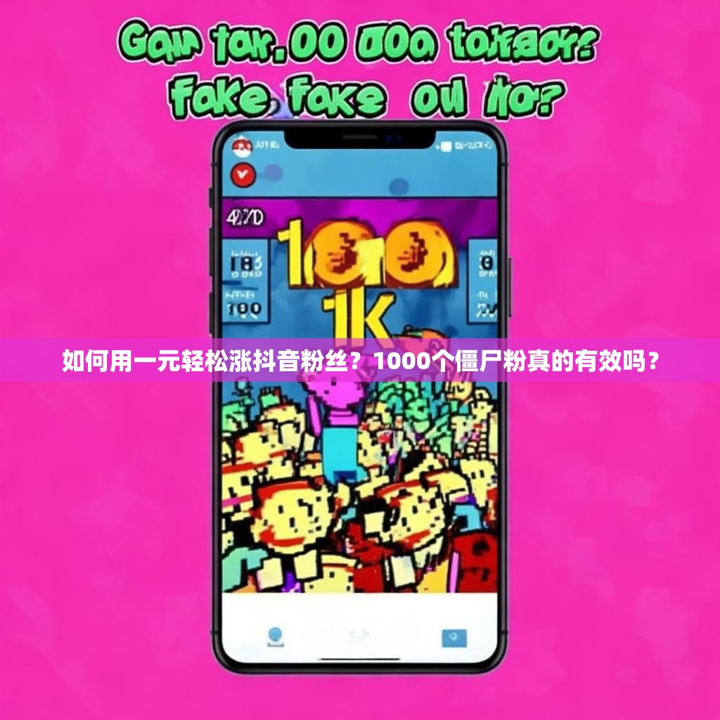 如何用一元轻松涨抖音粉丝？1000个僵尸粉真的有效吗？