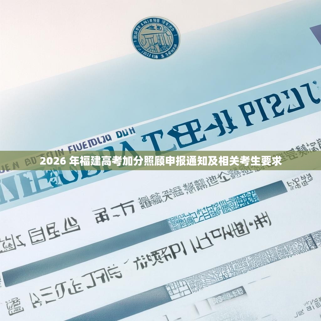 2026 年福建高考加分照顾申报通知及相关考生要求