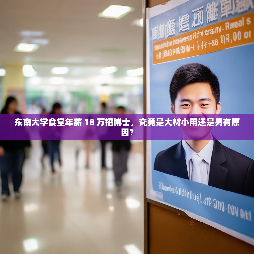 东南大学食堂年薪 18 万招博士，究竟是大材小用还是另有原因？