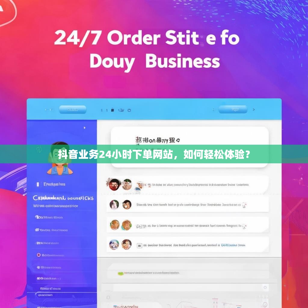 抖音业务24小时下单网站,如何轻松体验?