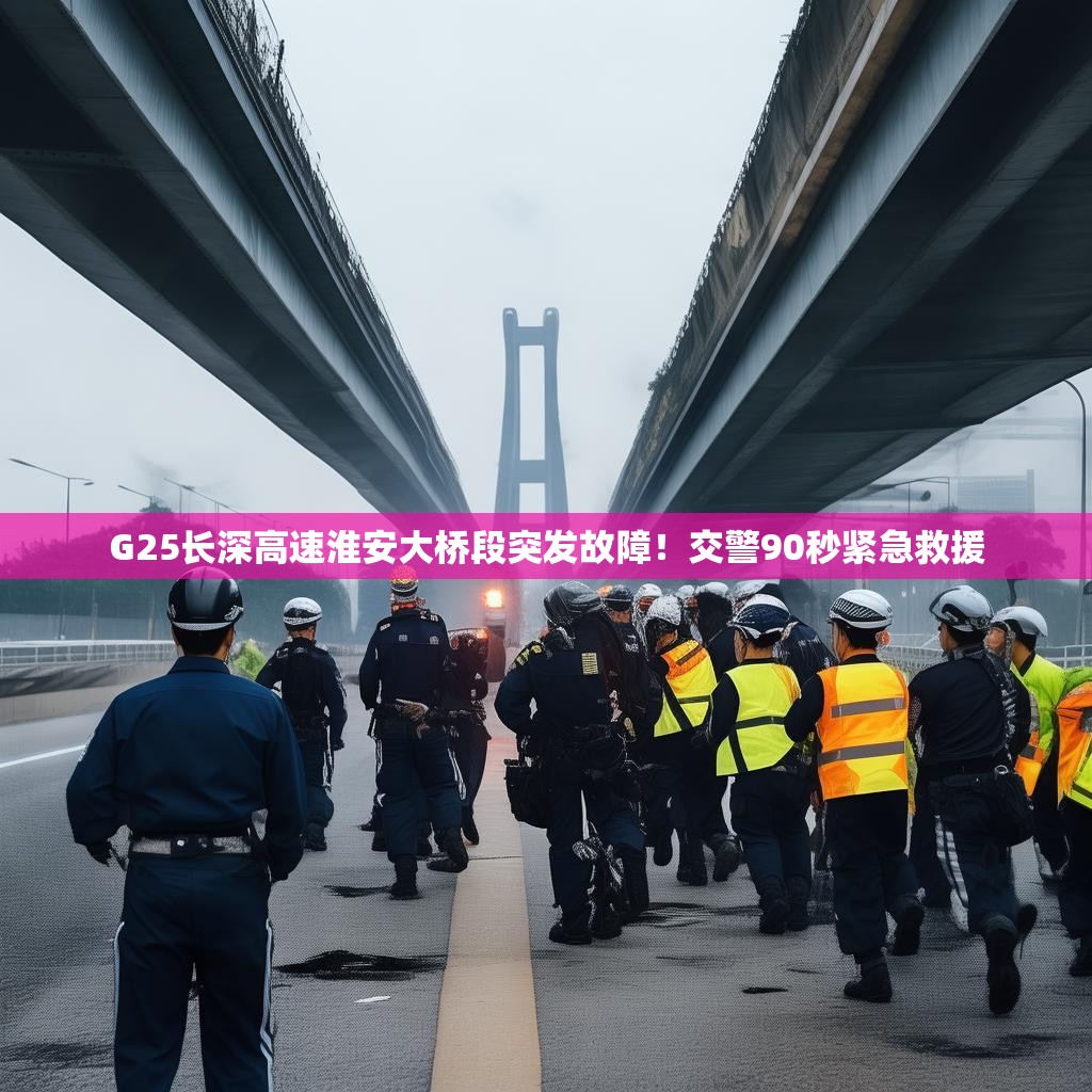 G25长深高速淮安大桥段突发故障！交警90秒紧急救援