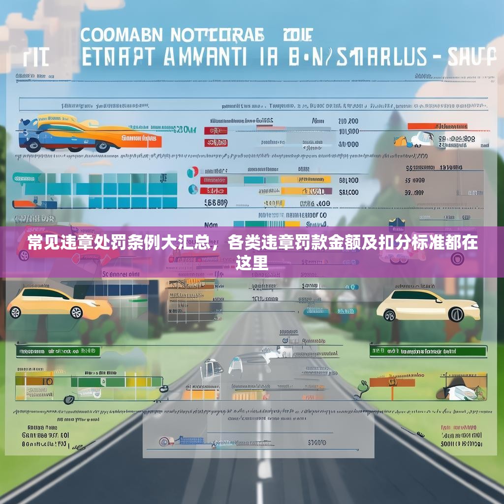 常见违章处罚条例大汇总，各类违章罚款金额及扣分标准都在这里