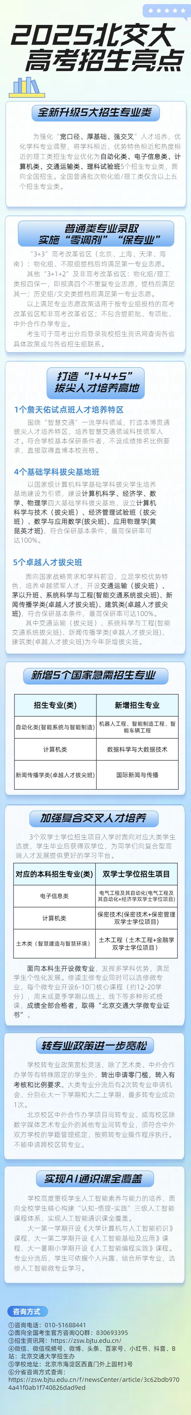 北京交通大学2025大学招生新政:零调剂、保专业