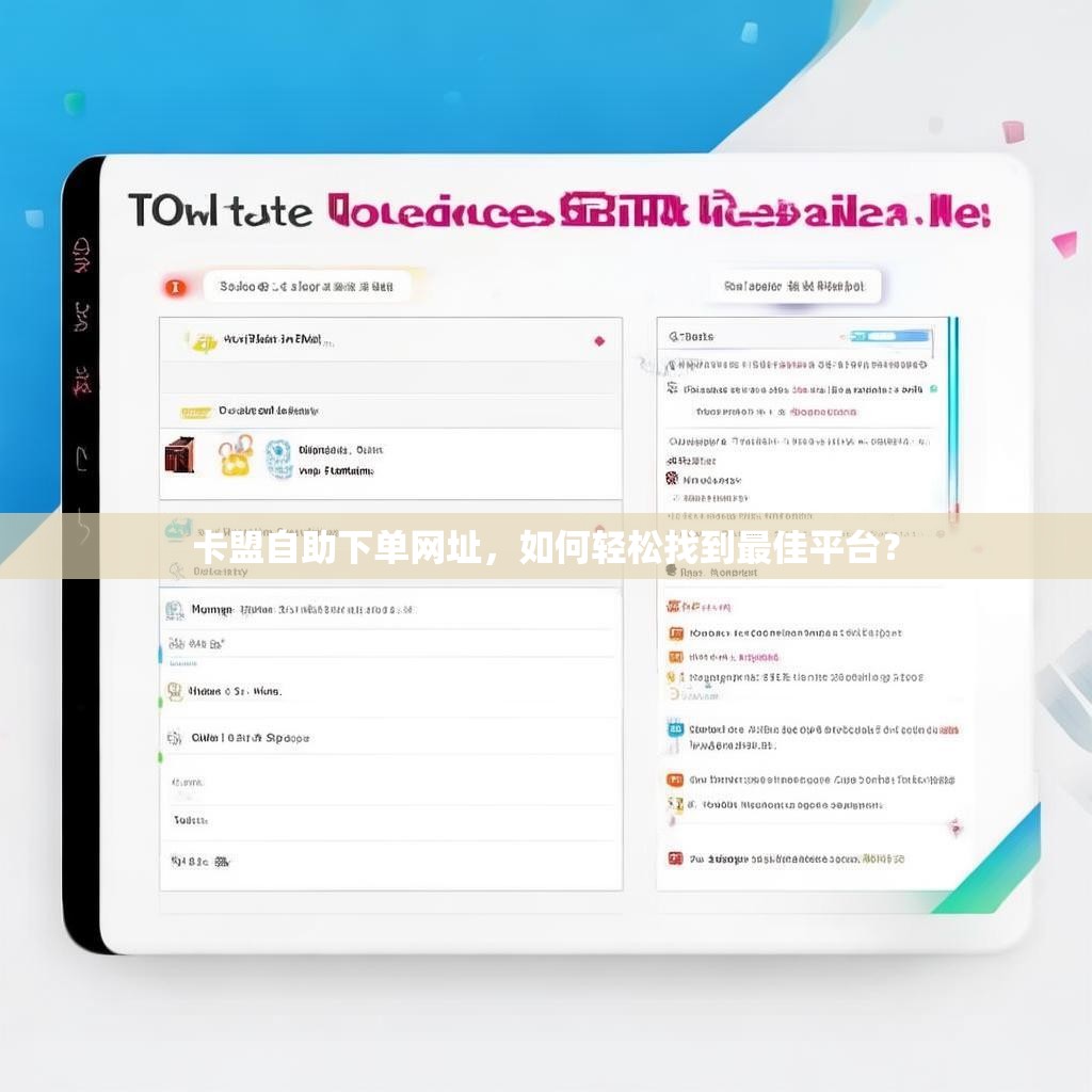 卡盟自助下单网址，如何轻松找到最佳平台？