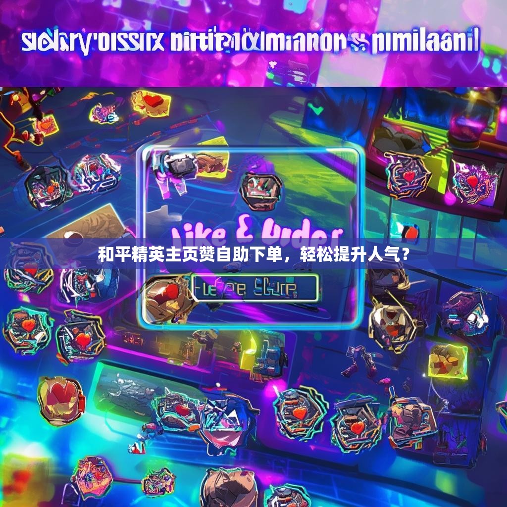 和平精英主页赞自助下单，轻松提升人气？