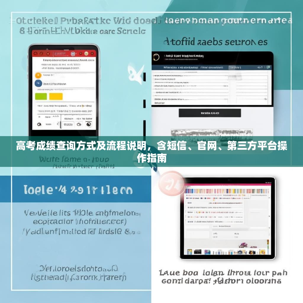 高考成绩查询方式及流程说明，含短信、官网、第三方平台操作指南