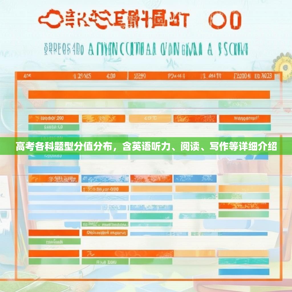 高考各科题型分值分布，含英语听力、阅读、写作等详细介绍