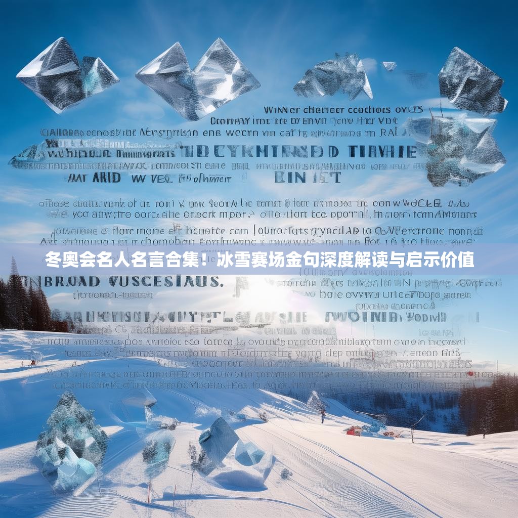 冬奥会名人名言合集！冰雪赛场金句深度解读与启示价值