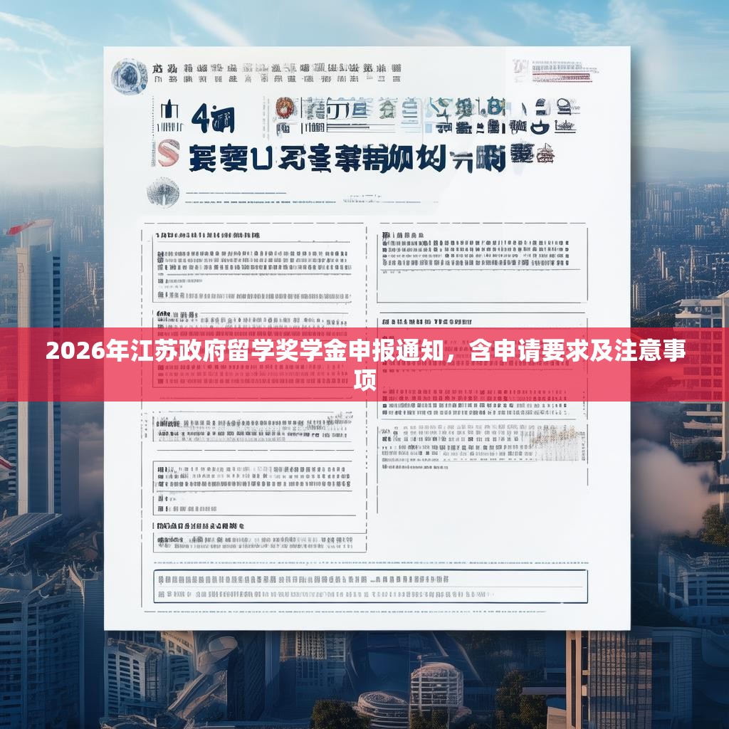 2026年江苏政府留学奖学金申报通知，含申请要求及注意事项