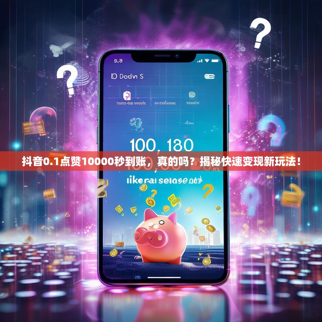 抖音0.1点赞10000秒到账，真的吗？揭秘快速变现新玩法！