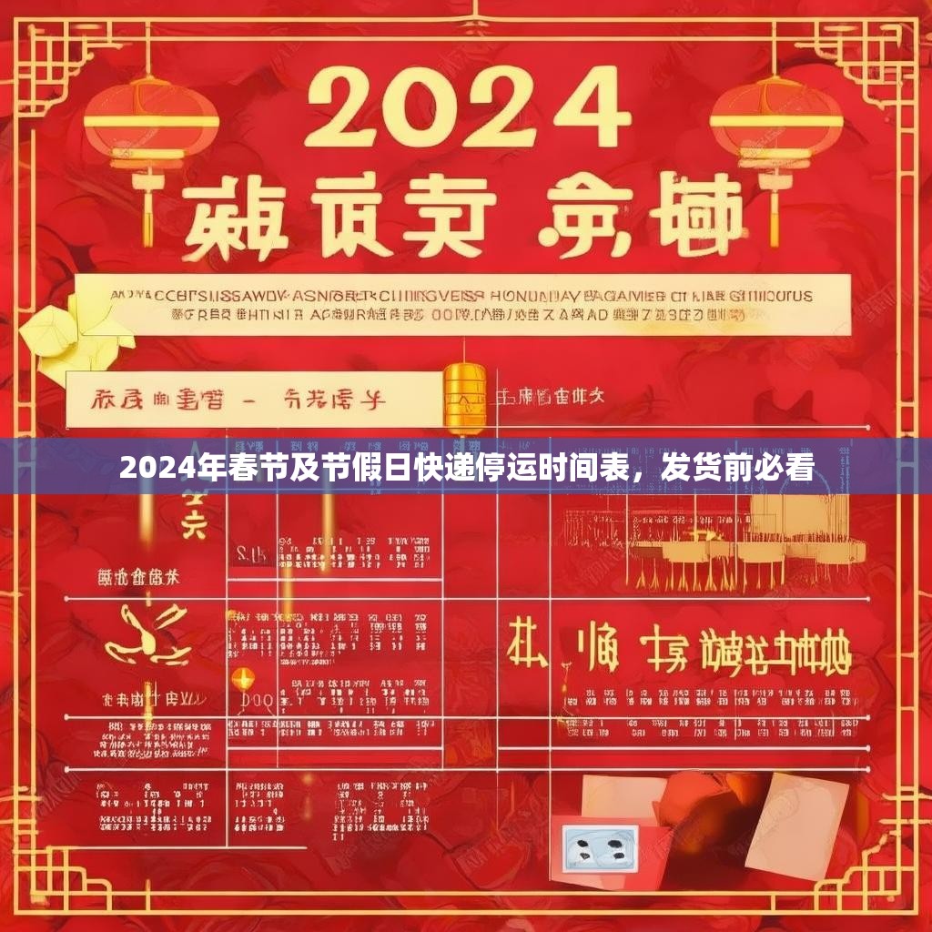 2024年春节及节假日快递停运时间表，发货前必看