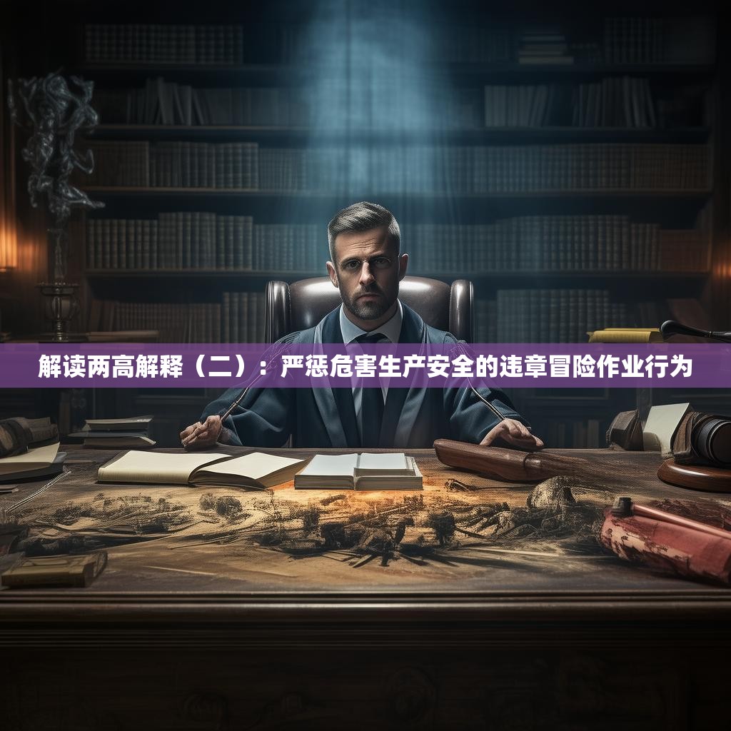 解读两高解释（二）：严惩危害生产安全的违章冒险作业行为