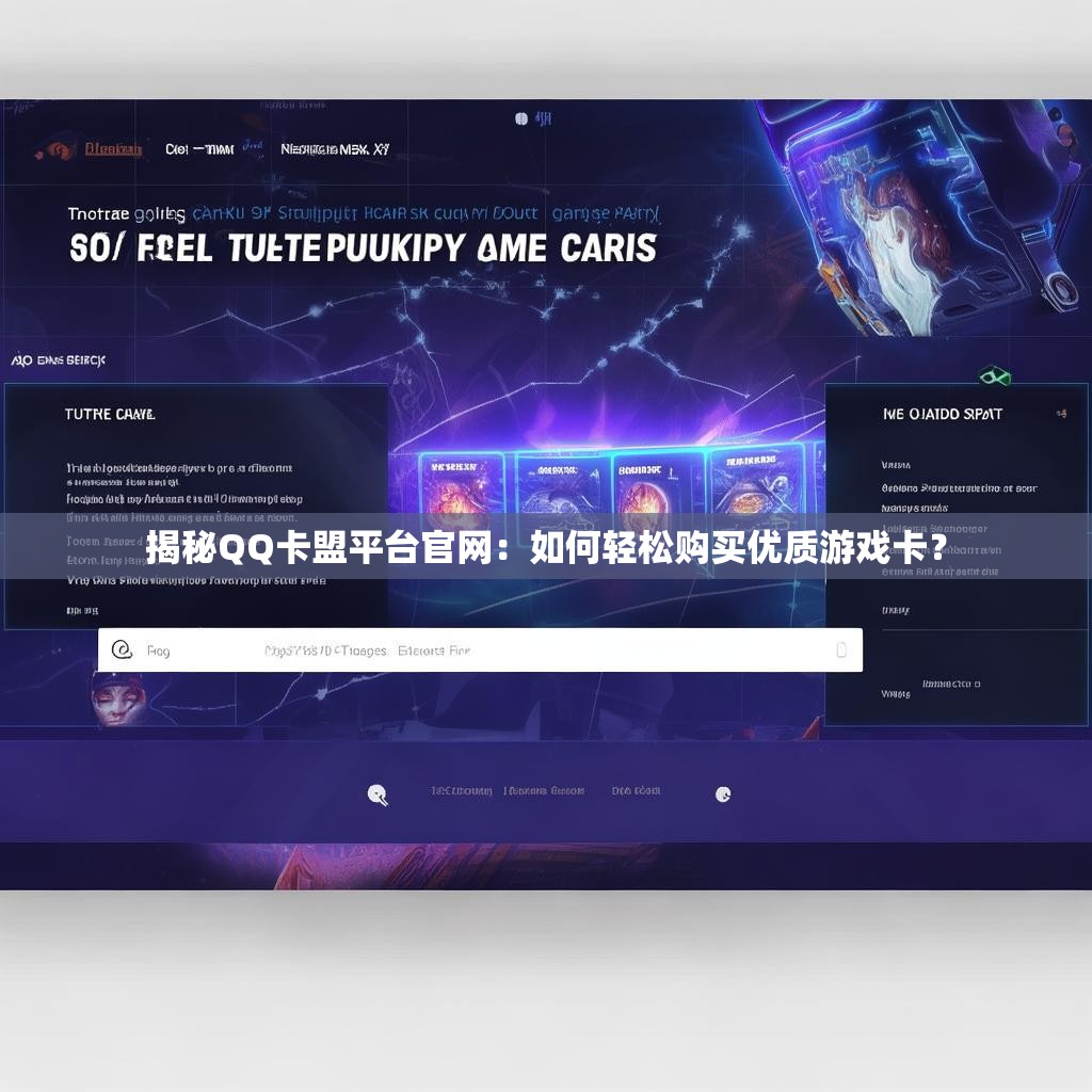 揭秘QQ卡盟平台官网：如何轻松购买优质游戏卡？