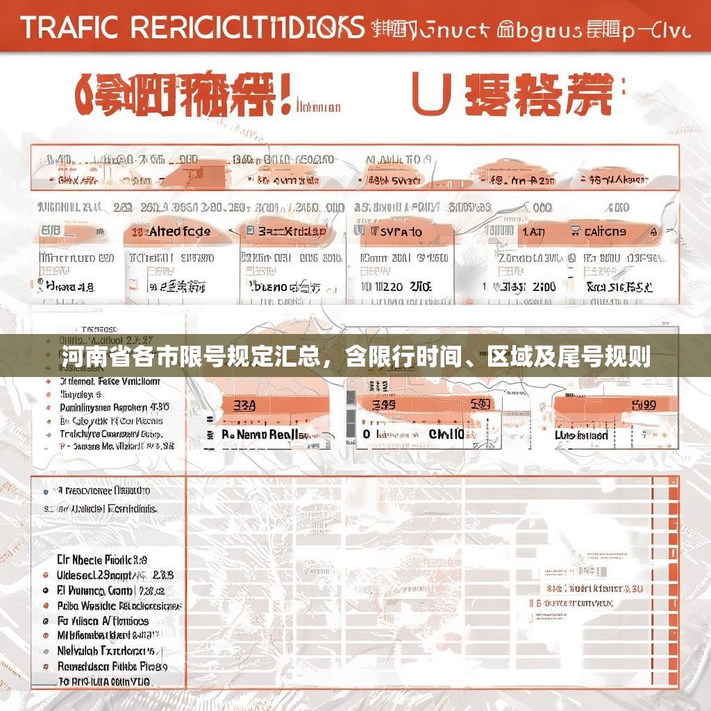 河南省各市限号规定汇总，含限行时间、区域及尾号规则