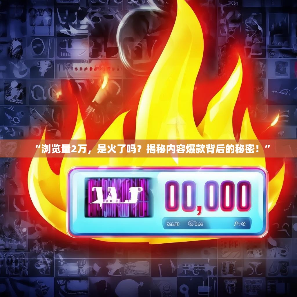 “浏览量2万，是火了吗？揭秘内容爆款背后的秘密！”