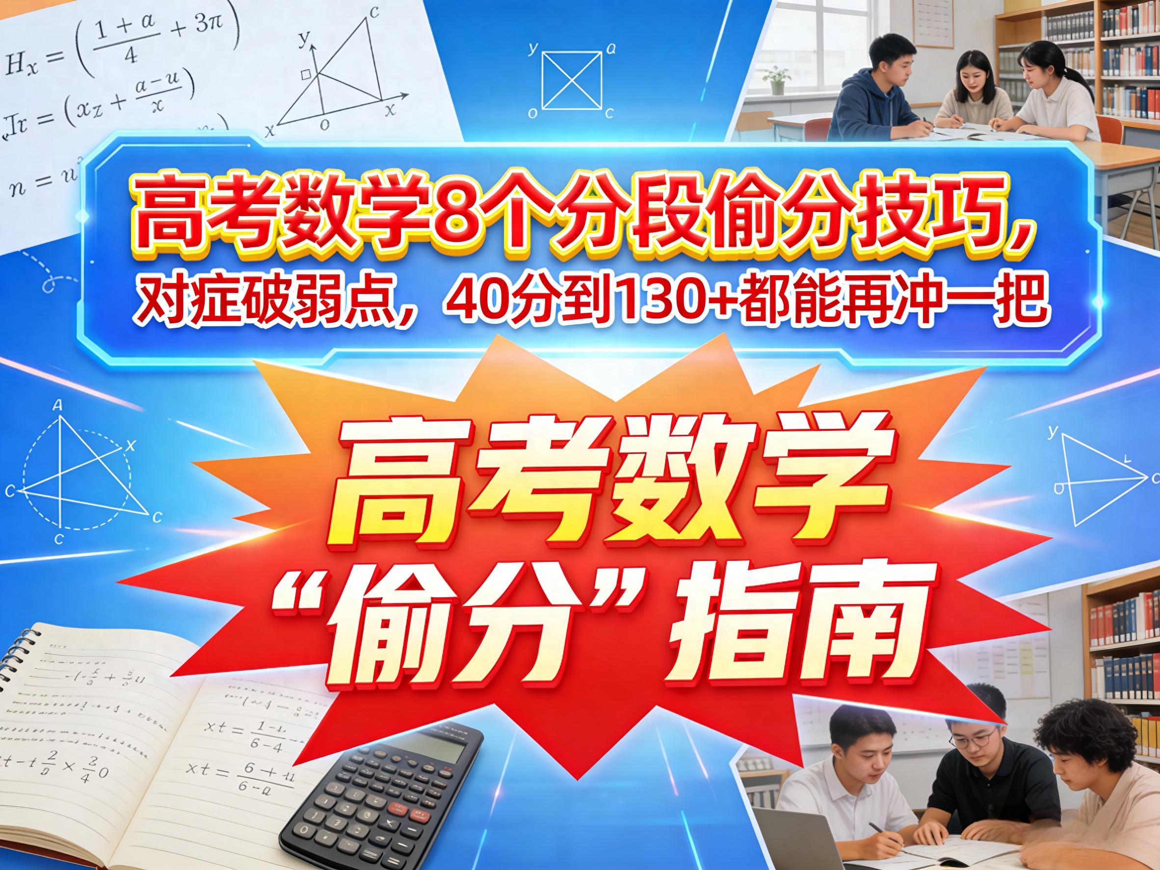 高考数学各分段提分技巧，40分冲80+的偷分方法